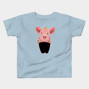 Cool Pig with Tattoos Kids T-Shirt